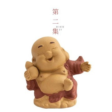 第二集高檔精品宜興紫砂小和尚茶寵擺件裝飾品茶具茶桌臺茶玩擺設