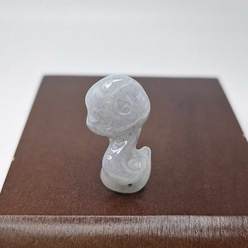 冰粉紫灑烏雞可愛小蛇 生肖蛇 吊墜 | 天然緬甸玉A貨翡翠