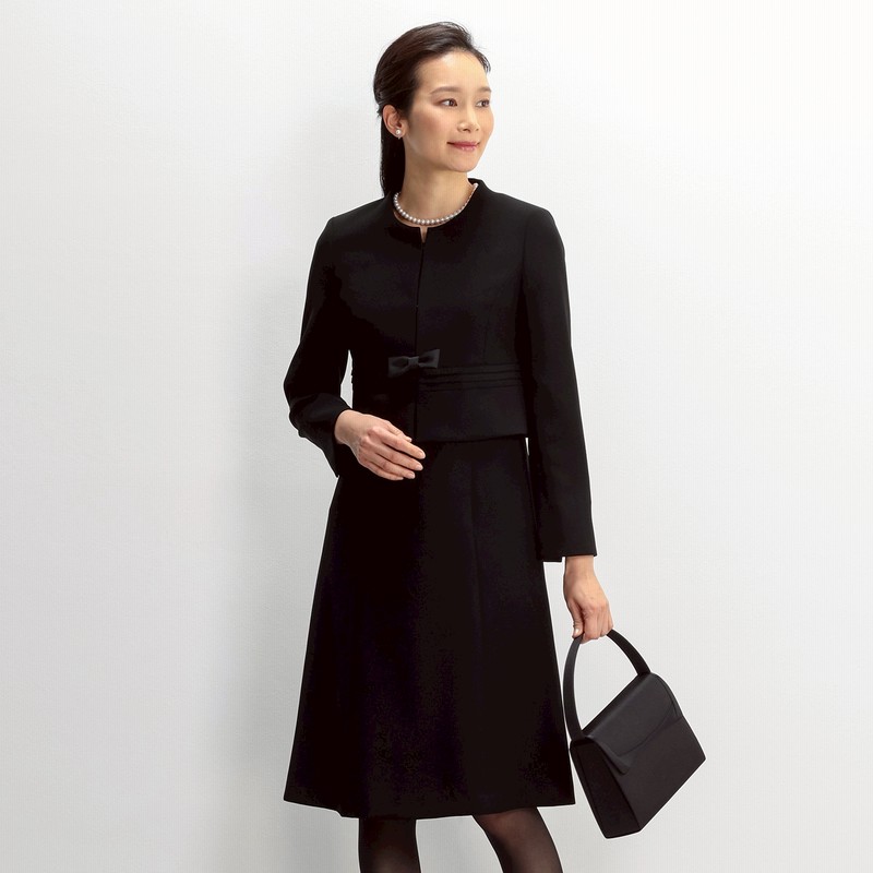 Aoki 洗える 取り外しリボンノーカラージャケット 7分袖前開きワンピース 通販 Lineポイント最大get Lineショッピング