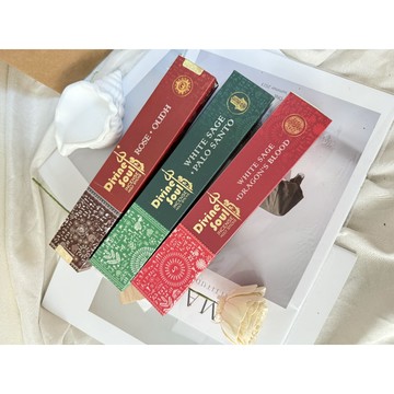 印度香 Divine Soul 神靈系列 白鼠尾草 龍血 玫瑰沉香 聖木｜淨化 驅散負能量 靜心冥想 15g 印度線香