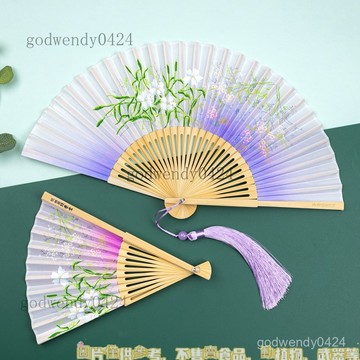 中國風扇子古風折疊扇夏天學生女漢服旂袍馬麵裙舞蹈扇子道具手持