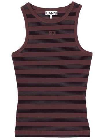 ganni striped sleeveless top