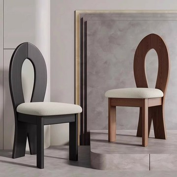 【含稅/免運】 中古北歐餐椅家用設計師靠背椅人魚化妝簡約復古實木椅子鑰匙法式