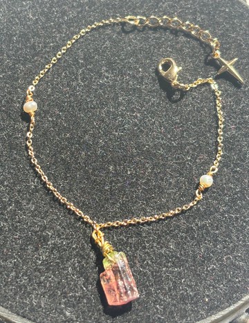 西瓜碧璽 手鍊 透亮 天然原石 天然水晶 冰透 擺設 水晶原礦 原石