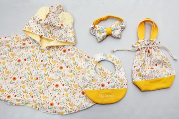 Gugu手創- 春天花 客製 花兜/奶嘴鍊/髮帶/奶嘴鍊/斗篷/ 彌月禮盒