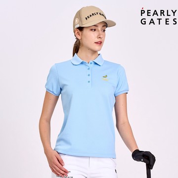 【ṔEARLY GATES】女款藍色透氣舒適結構快速吸汗乾爽適度寬鬆剪裁靈活搭配風格短袖POLO衫 JLV20304