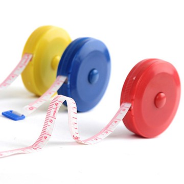 純色時尚圓盤自動伸縮捲尺【BlueCat】【JD0417】