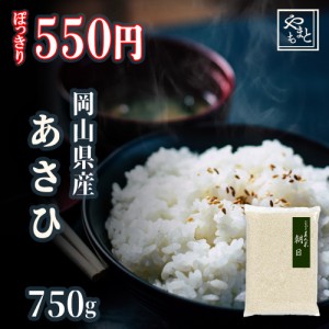 お米 新米 令和5年 岡山県産 朝日 750g お米 安い 送料無料 ポイント消化 ぽっきり  お試し あさひ　朝日米