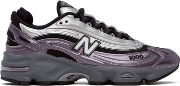 New Balance 银色 & 紫色 1000 运动鞋