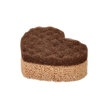 KEYTOSS 詰朵斯 烘焙幸福生活 耐用 洗淨力雙效清潔海綿 雙面不同孔洞大小 愛心型麵包造型 柔軟材質  1入  1個