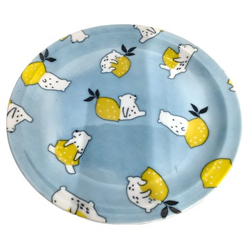 美濃燒 檸檬與北極熊 輕量 大盤  22 x 2.3cm  1個