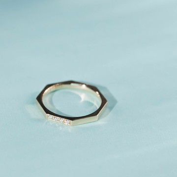 K14YG x 鑽石 0.04 克拉 / 幸福八