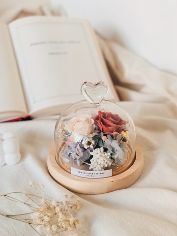 心型鐘罩燈串版 乾燥玫瑰色