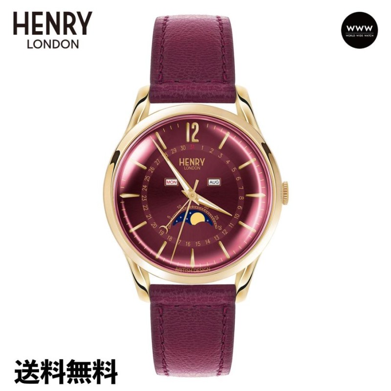 腕時計 HENRY LONDON ヘンリーロンドン HOLBORN クォーツ レッド HL39