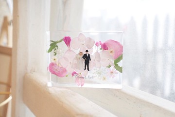 真花/立體乾燥花/桌上擺設/紙鎮/婚禮姊妹禮物/紀念品