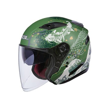 【SOL Helmets】SO-7E開放式安全帽 (浮世繪_消光綠/白) ｜ SOL安全帽官方商城