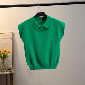 娃娃領蝙蝠袖套頭秋冬季時尚綠色打底衫女純色百搭polo衫短袖毛衣