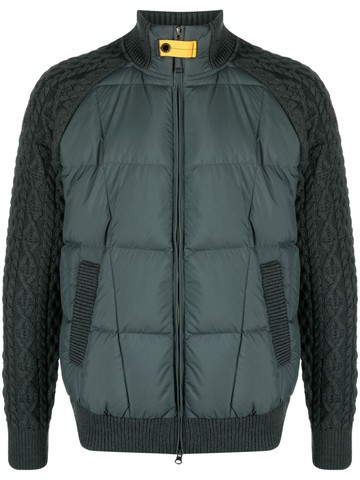 Parajumpers - knit-sleeve padded down jacket - men - Polyester/Polyester/Polyamide/Wool/Duck Down/Duck Feathers - S - Green