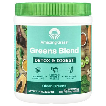 Amazing Grass, 綠色superfood，Detox & Digest，7.4 oz (210 g)