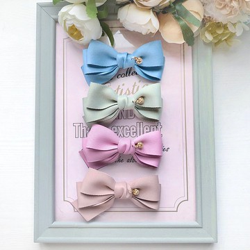 質感蝴蝶結瀏海夾髮夾髮飾-粉嫩色系