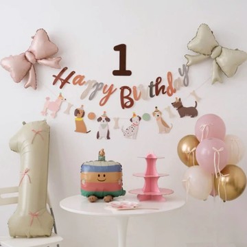 🐾 寵物氣球佈置 貓咪生日佈置 狗狗生日佈置 佈置套組 氣球佈置 生日套組 狗狗生日 貓咪生日 寵物紀念日 蛋糕氣球