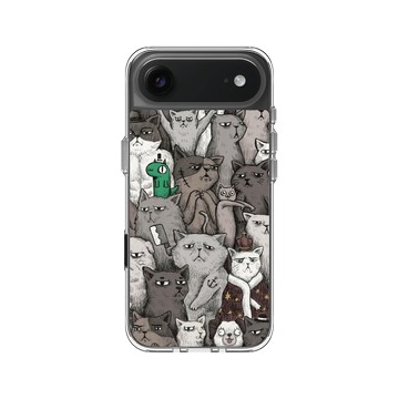 iPhone Air Clear Case（相機按鈕） 透明 - 怪奇事物所 Incrediville - 貓是正義密集恐懼症