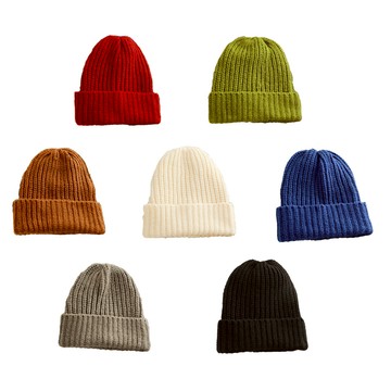 【蝦皮直營】經典保暖毛線帽 包頭帽/黑/灰/藍/綠/米/棕 日系帽 秋冬帽子 保暖帽 針織帽