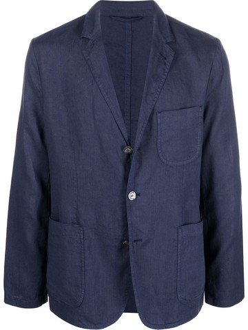 ASPESI - single-breasted linen blazer - men - Linen/Flax - M - Blue