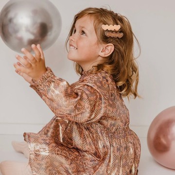 法國 Luciole et Petit Pois/ 髮夾/ 3 Hearts-Pink(一對)