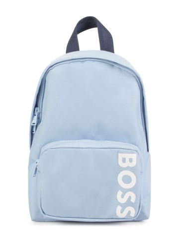 BOSS Kidswear - logo-print backpack - kids - Polyester - One Size - Blue