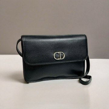 Dior 黑色金扣極簡中古包 單肩包 側背包 斜背包 古董包 二手包
