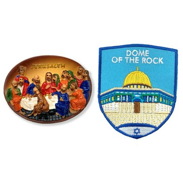 達文西耶路撒冷最后晚餐大門磁鐵+以色列 圓頂清真補丁【2件組】 造型立體磁鐵 大門磁鐵 冰箱磁鐵 白板磁鐵 辦公磁鐵