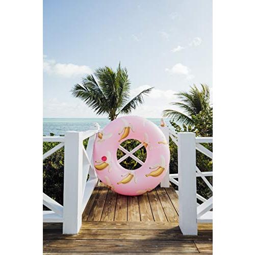 FUNBOY BANANAFLOAT Giant Inflatable Banana Pink Tube Float, Luxury Raft for