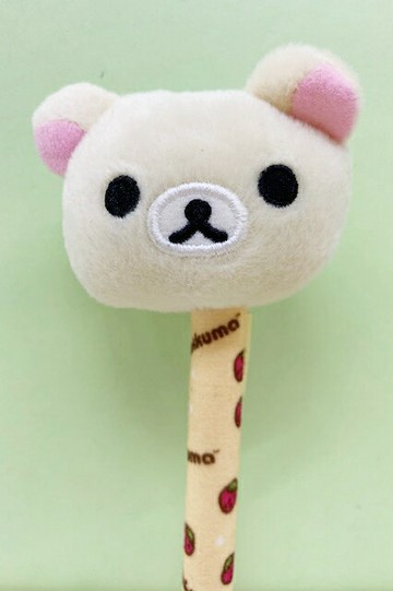 【震撼精品百貨】Rilakkuma San-X 拉拉熊懶懶熊 拉拉熊絨毛造型原子筆/中性筆-妹妹草莓#26033 震撼日式精品百貨