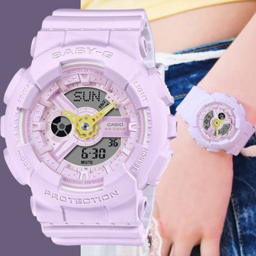 CASIO 卡西歐 Baby-G 甜美時尚雙顯手錶 學生錶 1212購物節 送禮推薦 BA-110AH-6A