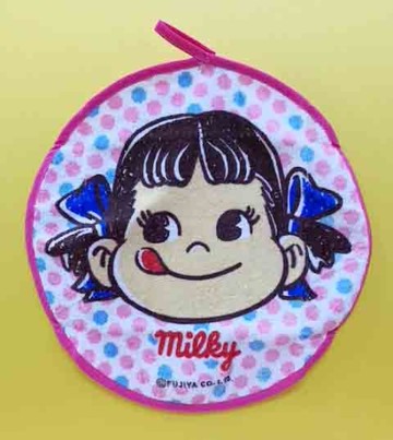 【震撼精品百貨】不二家牛奶妹_Peko~牛奶妹圓毛巾/擦手巾-白#55278