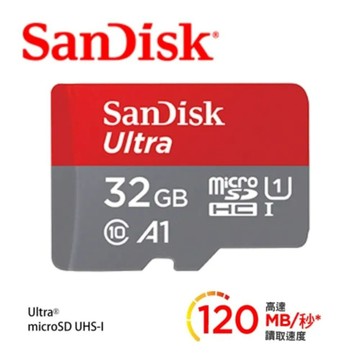 SanDisk 晟碟 Ultra microSDHC UHS-I A1 32GB記憶卡 120MB/s