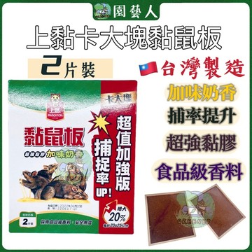 ［園藝人］上黏黏鼠板 加味奶香 不傷環境 上黏 黏鼠板 超黏力 2片裝 台灣製 中片 上黏黏鼠板 奶香口味