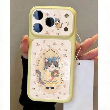 可愛碎花貓咪適用蘋果17ProMax手機殼iPhone17/16/15pro視窗14/13