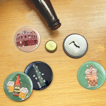 麻糬兔台灣系列開瓶器磁鐵,徽章