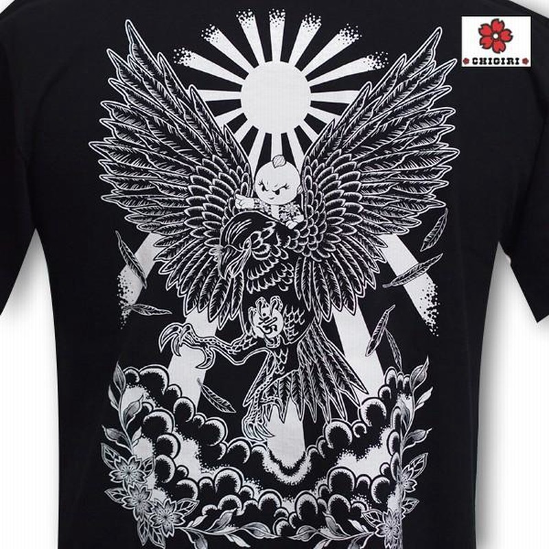 CHIGIRI ちぎり 八咫烏Tシャツ インクジェットプリントTシャツ