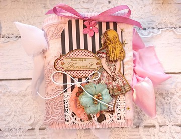 仙子愛麗絲夢遊仙境筆記本 空白柴郡貓拼貼手帳本 手作