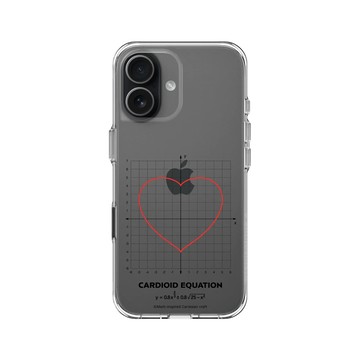 iPhone 17 Clear Case（相機按鈕） 透明 - Valentine's Day Collection - 愛的方程式：心形（紅）
