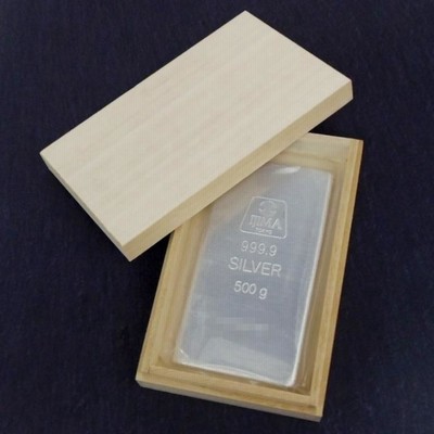 井嶋金銀工業㈱　純銀インゴット　500g　SILVER　純銀　桐箱入 井嶋金銀工業 純銀 インゴット [桐箱付] 500g ingot シルバー