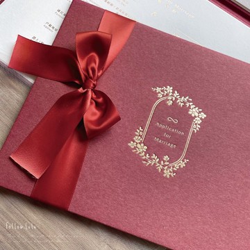 【24h快速出貨】-結婚書約/結婚證書/書約套組-無限橫式-紅-異