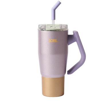 SORIL 玩轉手把隨行杯950ml-鉑金紫(口徑9.9/高24/底徑7.4cm / SRR0950) [大買家]