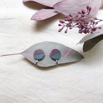 皮革耳環_耳夾式_圓框#12_L號