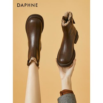 達芙妮短靴雪地靴2026新款秋冬靴子加絨鞋子加厚棉鞋冬季女鞋防水