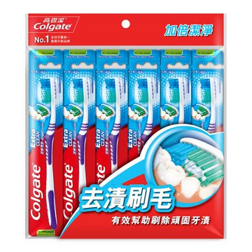 高露潔加倍潔淨牙刷6入