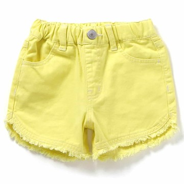 日本 apres les cours - 夏日必備清爽流蘇短褲-萊姆黃